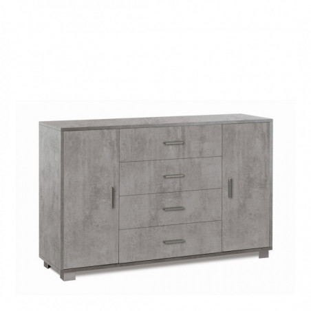 Mobile 2 Ante 4 Cassetti 136L x 41P x h86 – Finitura Cemento – Sarmog