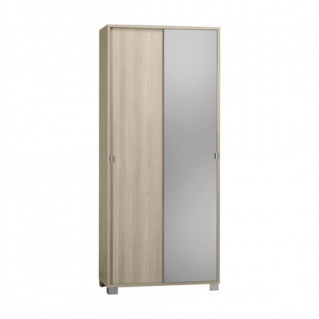 Mobile 2 Ante Scorrevoli Specchio 82L x 41P x h190 – Finitura Olmo Chiaro con Specchio – Sarmog