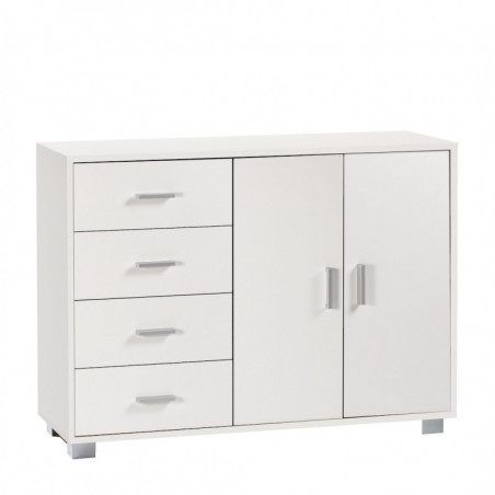 Mobile 2 Ante 4 Cassetti 116L x 41P x h86 – Finitura Bianco Fiammato – Sarmog