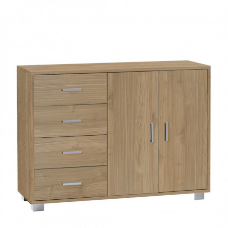 Mobile 2 Ante 4 Cassetti 116L x 41P x h86 – Finitura Legno Noce – Sarmog