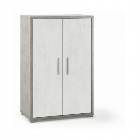 Mobile 2 Ante 71L x 41P x h110 – Finitura Cemento e Bianco Opaco – Sarmog