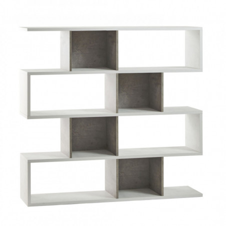 Libreria Modulare 150L x 38P x h144 – Finitura Bianco Opaco e Cemento – Sarmog
