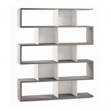 Libreria Modulare 150L x 38P x h180 – Finitura Cemento e Bianco Opaco – Sarmog