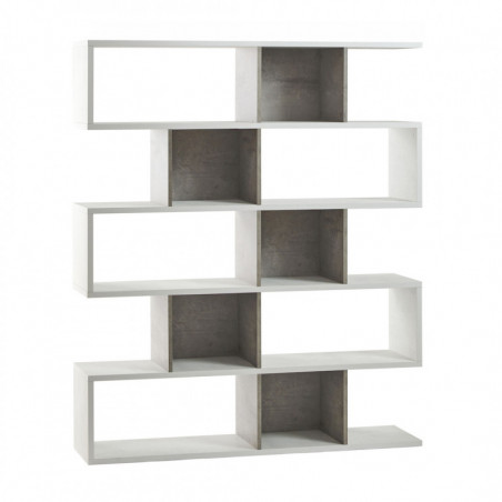 Libreria Modulare 150L x 38P x h180 – Finitura Bianco Opaco e Cemento – Sarmog