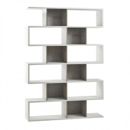Libreria Modulare 150L x 38P x h215 – Finitura Bianco Opaco e Cemento – Sarmog