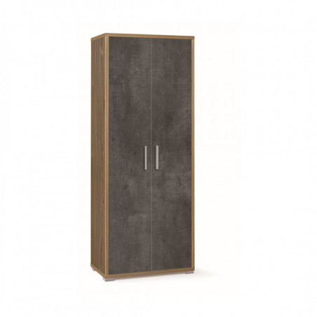 Mobile 2 Ante 71L x 41P x h182 – Finitura Legno Noce e Nero Opaco – Sarmog