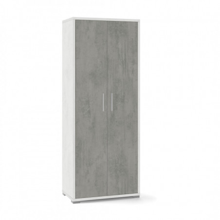 Mobile 2 Ante 71L x 41P x h182 – Finitura Bianco Opaco e Cemento – Sarmog