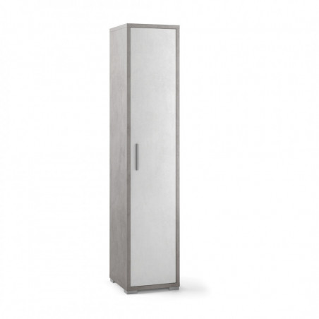 Colonna 1 Anta 39L x 41P x h182 – Finitura Cemento e Bianco Opaco – Sarmog