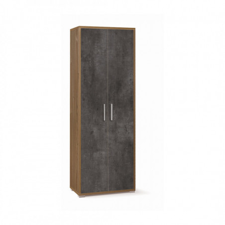 Mobile 2 Ante 71L x 41P x h199 – Finitura Legno Noce e Nero Opaco – Sarmog