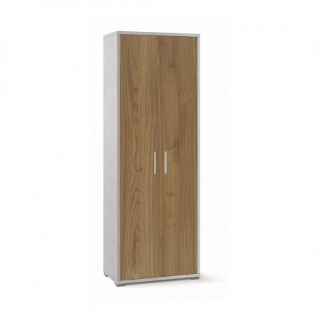 Mobile 2 Ante 71L x 41P x h199 – Finitura Bianco Opaco e Legno Noce – Sarmog