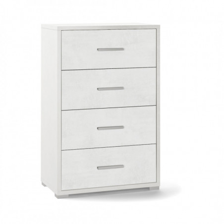 Mobile 4 Cassetti 71L x 41P x h110 – Finitura Bianco Opaco – Sarmog
