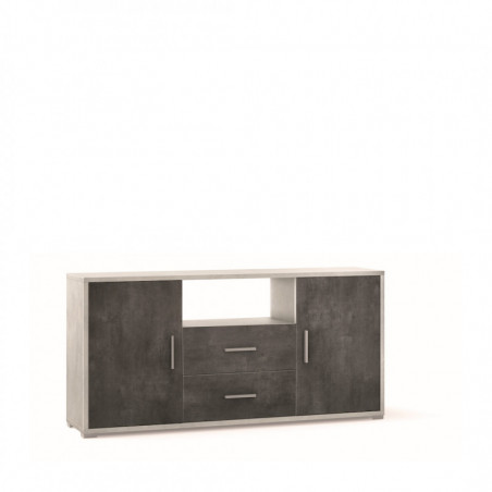 Mobile 2 Ante 2 Cassetti 174L x 41P x h84 – Finitura Bianco Opaco e Nero Opaco – Sarmog