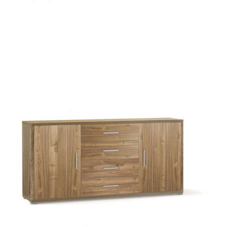 Mobile 2 Ante 4 Cassetti 174L x 41P x h84 – Finitura Legno Noce – Sarmog