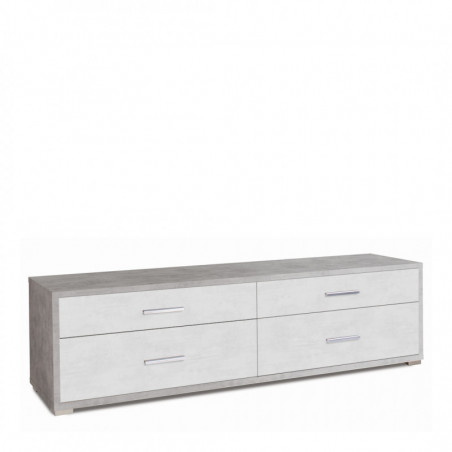 Mobile 4 Cassetti 179L x 47P x h50 – Finitura Cemento e Bianco Opaco – Sarmog