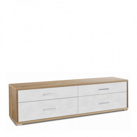 Mobile 4 Cassetti 179L x 47P x h50 – Finitura Legno Noce e Bianco Opaco – Sarmog