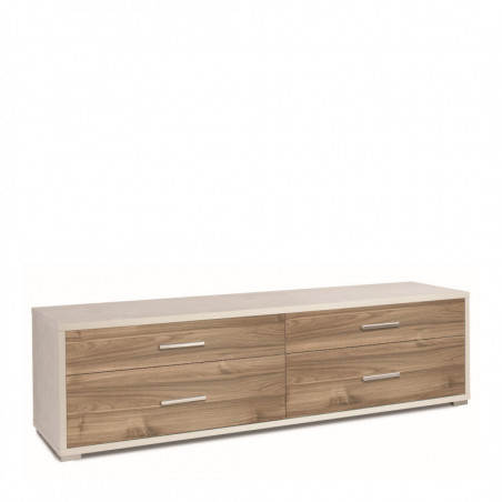 Mobile 4 Cassetti 179L x 47P x h50 – Finitura Bianco Opaco e Legno Noce – Sarmog
