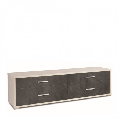 Mobile 4 Cassetti 179L x 47P x h50 – Finitura Bianco Opaco e Nero Opaco – Sarmog