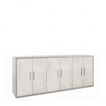 Mobile 6 Ante 203L x 41P x h84 – Finitura Cemento e Bianco Opaco – Sarmog