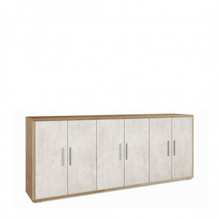 Mobile 6 Ante 203L x 41P x h84 – Finitura Legno Noce e Bianco Opaco – Sarmog