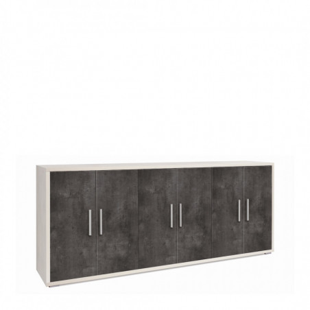 Mobile 6 Ante 203L x 41P x h84 – Finitura Bianco Opaco e Nero Opaco – Sarmog