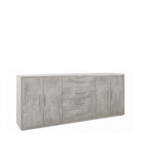 Mobile 4 Ante 4 Cassetti 203L x 41P x h84 – Finitura Cemento – Sarmog