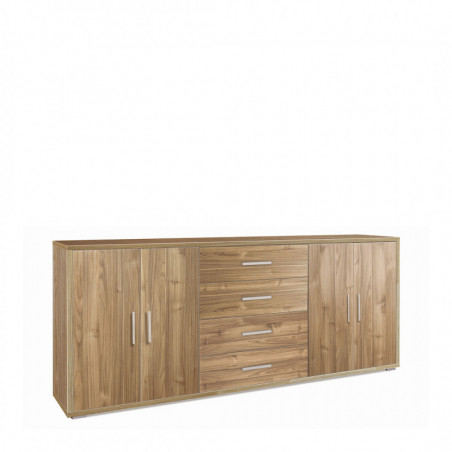 Mobile 4 Ante 4 Cassetti 203L x 41P x h84 – Finitura Legno Noce – Sarmog