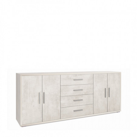 Mobile 4 Ante 4 Cassetti 203L x 41P x h84 – Finitura Bianco Opaco – Sarmog