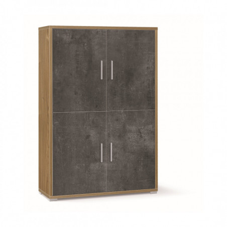 Mobile 4 Ante 108L x 41P x h161 – Finitura Legno Noce e Nero Opaco – Sarmog