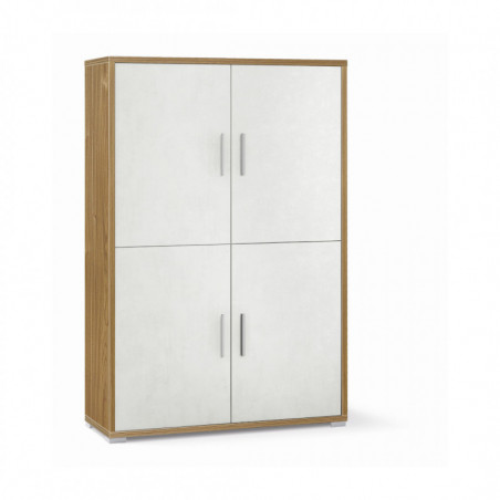 Mobile 4 Ante 108L x 41P x h161 – Finitura Legno Noce e Bianco Opaco – Sarmog