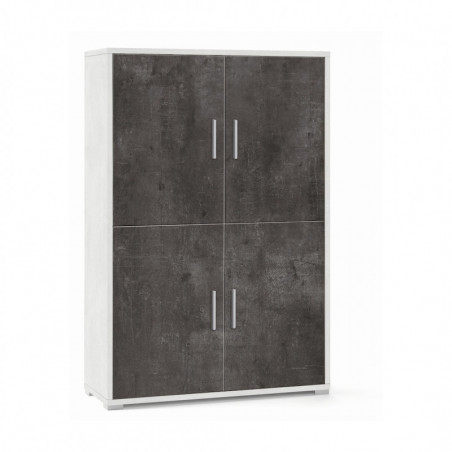 Mobile 4 Ante 108L x 41P x h161 – Finitura Bianco Opaco e Nero Opaco – Sarmog