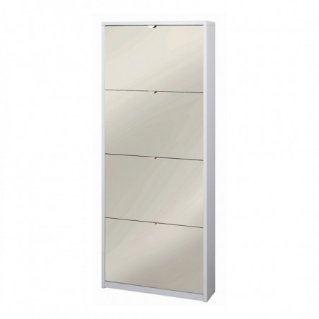 Scarpiera 4 Ante Specchio 63L x 18P x h154 – Finitura Bianco Fiammato – Sarmog