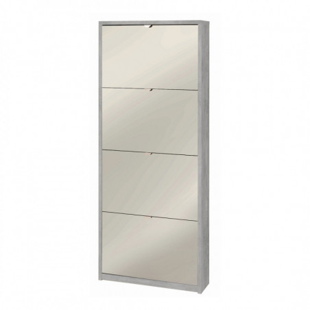 Scarpiera 4 Ante Specchio 63L x 18P x h154 – Finitura Cemento – Sarmog