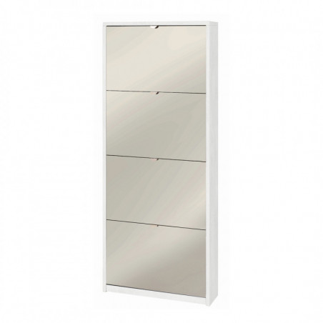 Scarpiera 4 Ante Specchio 63L x 18P x h154 – Finitura Bianco Opaco – Sarmog
