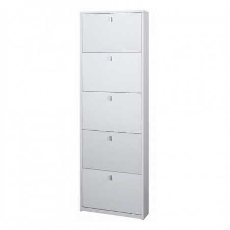 Scarpiera 5 Ante 63L x 18P x h190 – Finitura Bianco Fiammato – Sarmog