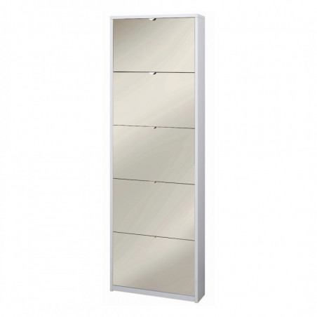 Scarpiera 5 Ante Specchio 63L x 18P x h190 – Finitura Bianco Fiammato – Sarmog