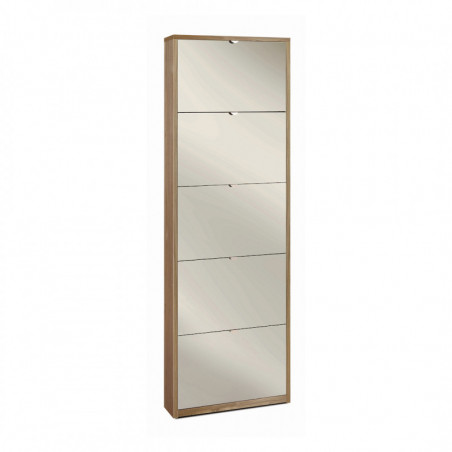 Scarpiera 5 Ante Specchio 63L x 18P x h190 – Finitura Legno Noce Stelvio – Sarmog
