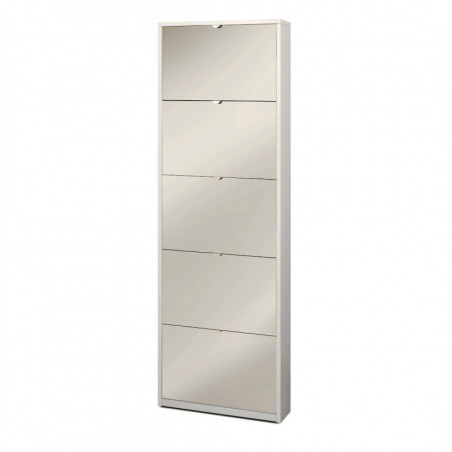 Scarpiera 5 Ante Specchio 63L x 18P x h190 – Finitura Bianco Opaco – Sarmog