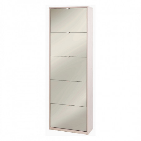 Scarpiera 5 Ante Specchio 63L x 29P x h190 – Finitura Olmo Chiaro con Specchio – Sarmog