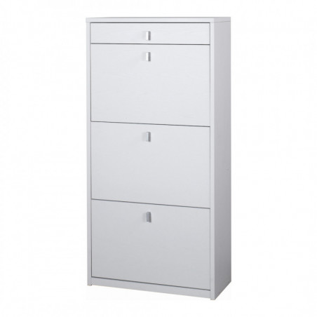 Scarpiera 3 Ante e 1 Cassetto 63L x 29P x h127 – Finitura Bianco Fiammato – Sarmog