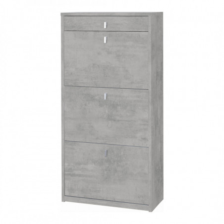 Scarpiera 3 Ante e 1 Cassetto 63L x 29P x h127 – Finitura Cemento Opaco – Sarmog