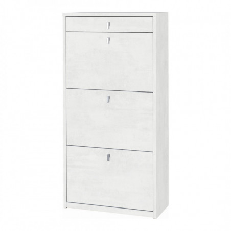 Scarpiera 3 Ante e 1 Cassetto 63L x 29P x h127 – Finitura Bianco Opaco – Sarmog