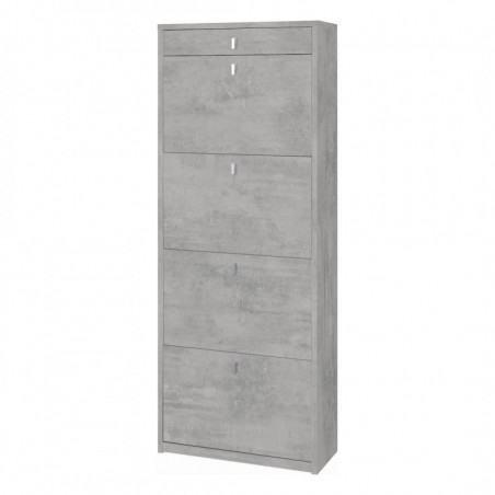 Scarpiera 4 Ante e 1 Cassetto 63L x 29P x h164 – Finitura Cemento – Sarmog