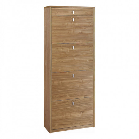 Scarpiera 4 Ante e 1 Cassetto 63L x 29P x h164 – Finitura Legno Noce Stelvio – Sarmog