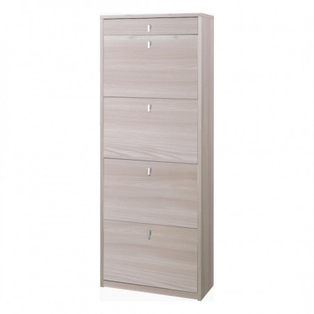 Scarpiera 4 Ante e 1 Cassetto 63L x 29P x h164 – Finitura Olmo Chiaro – Sarmog