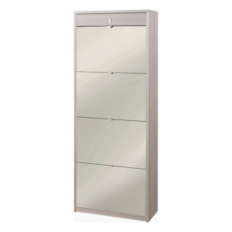 Scarpiera 4 Ante Specchio e 1 Cassetto 63L x 29P x h164 – Finitura Olmo Chiaro – Sarmog