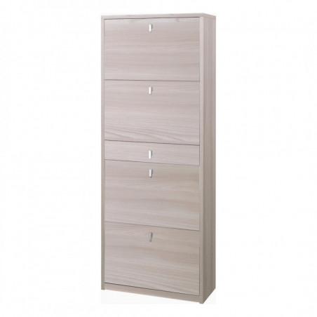 Scarpiera 4 Ante e 1 Cassetto 63L x 29P x h164 – Finitura Olmo Chiaro – Sarmog