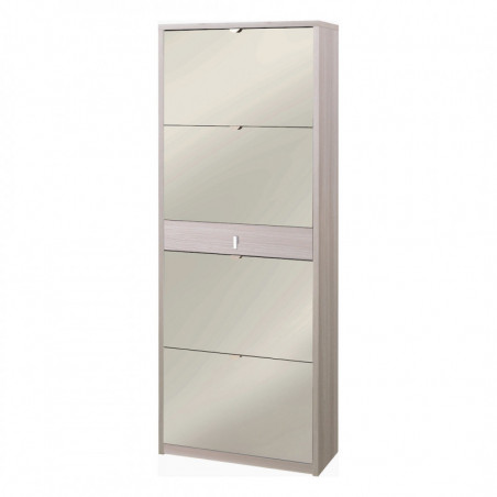 Scarpiera 4 Ante Specchio e 1 Cassetto 63L x 29P x h164 – Finitura Olmo Chiaro – Sarmog