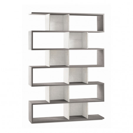 Libreria Modulare 150L x 38P x h215 – Finitura Cemento e Bianco Opaco – Sarmog