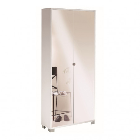 Mobile 2 Ante Specchio 83L x 29P x h190 – Finitura Bianco Fiammato – Sarmog