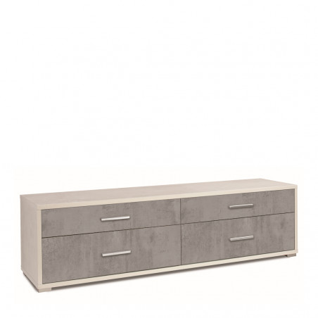 Mobile 4 Cassetti 179L x 47P x h50 – Finitura Bianco Opaco e Cemento – Sarmog
